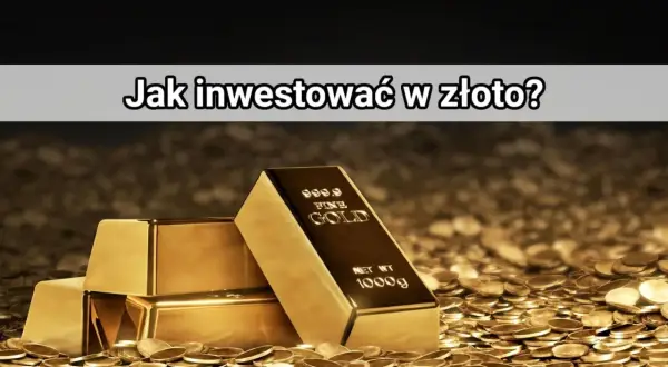 Sztabki złota i monety symbolizują mądrą inwestycję w złoto.